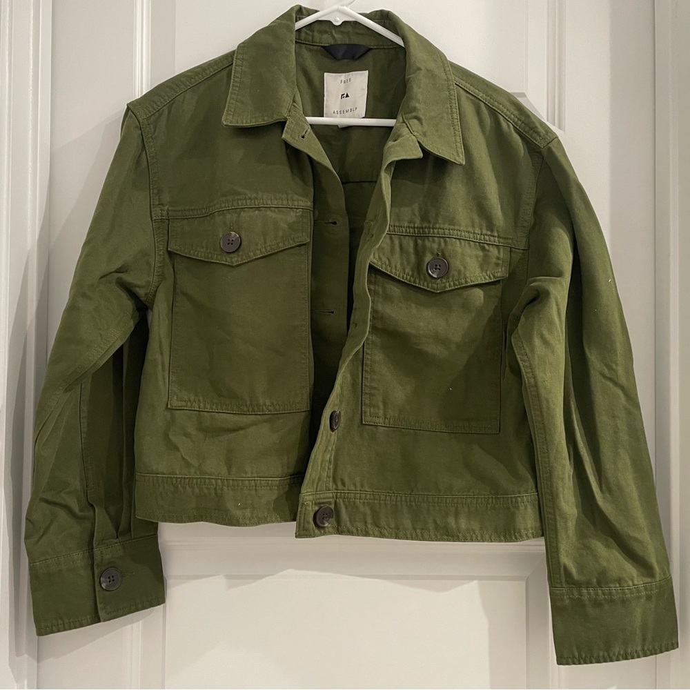 Free Assembly Olive Green Button-Up Jacket